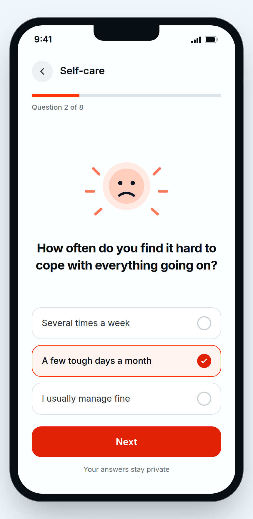 Mental Health interface